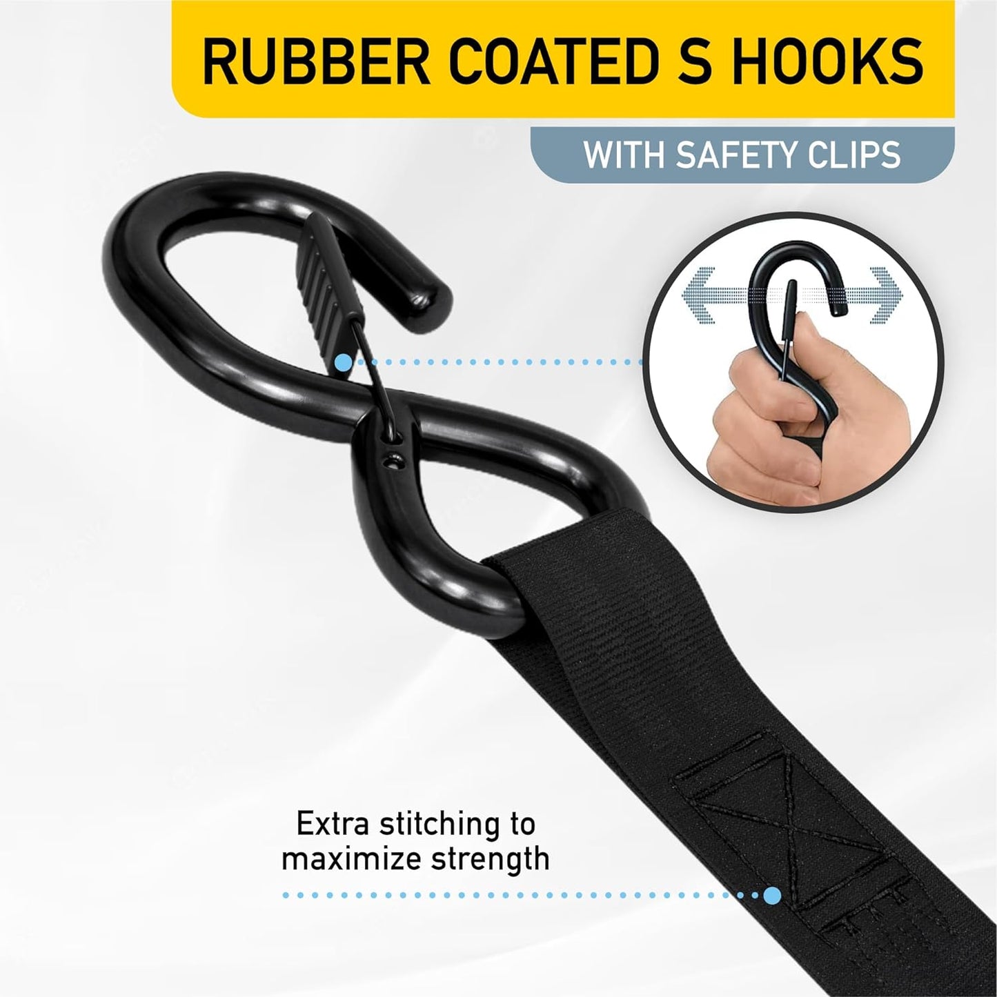 AUGO Retractable Ratchet Straps | 4 Heavy Duty