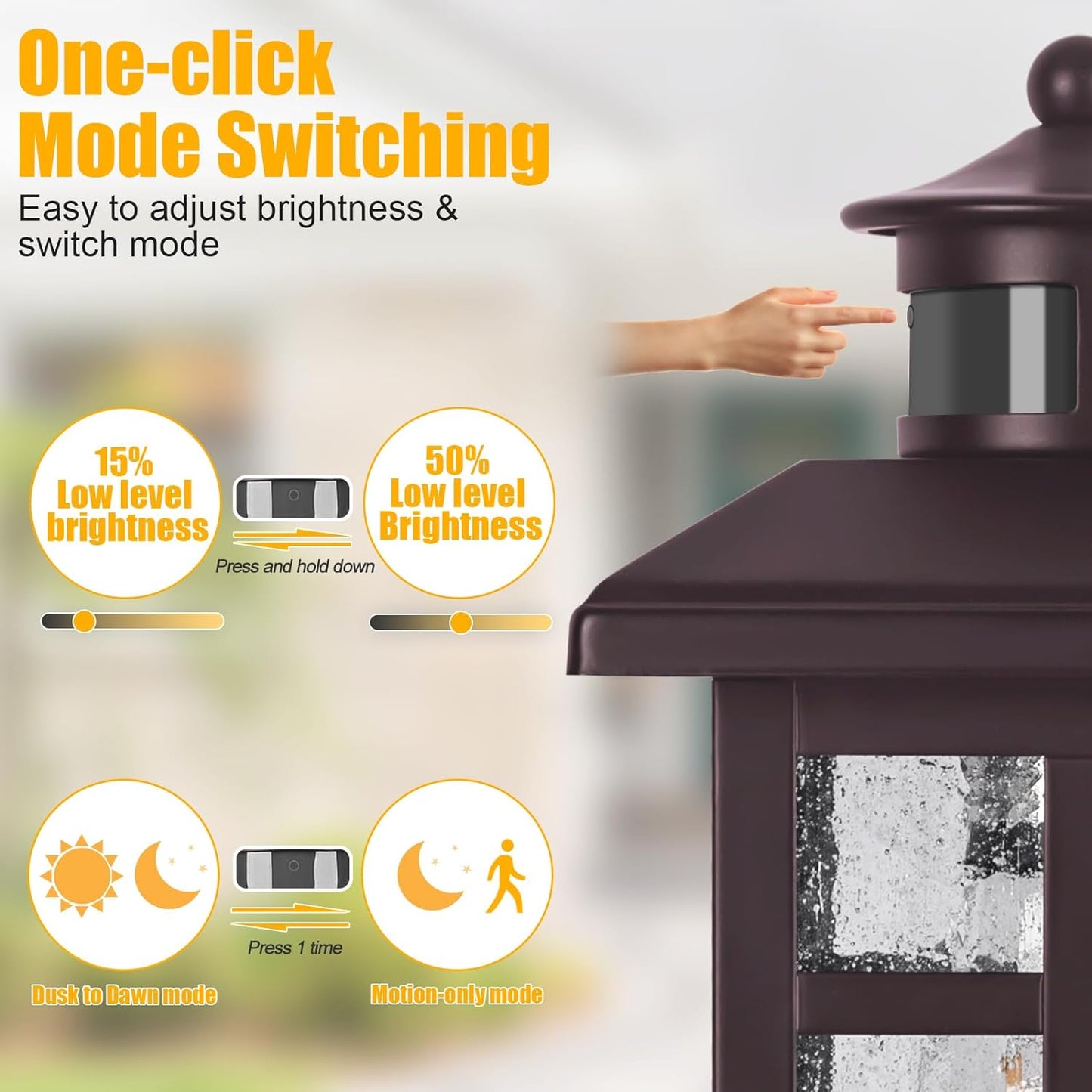 2 Packs Motion Sensor Outdoor Lights- Outdoor Porch Lights