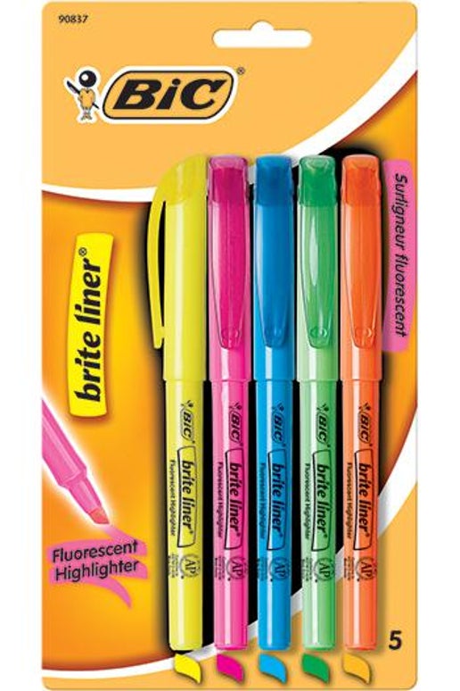 Bic Brite Liner Highlighters Tip Colors Count